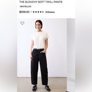 RUTI The Slouchy Soft Twill Pants - True Black Ruti size 0 equal to size 6